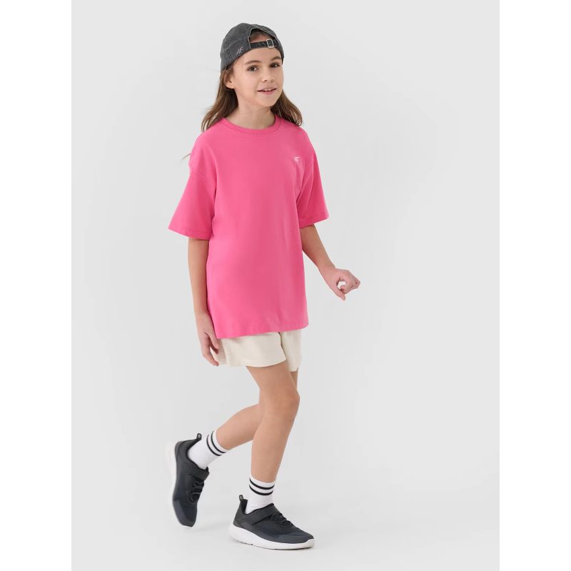 Girls' oversize plain T-shirt 4F 4FJWSS25TTSHF1851-54S *Kategoria tymczasowa Your Sports Performance