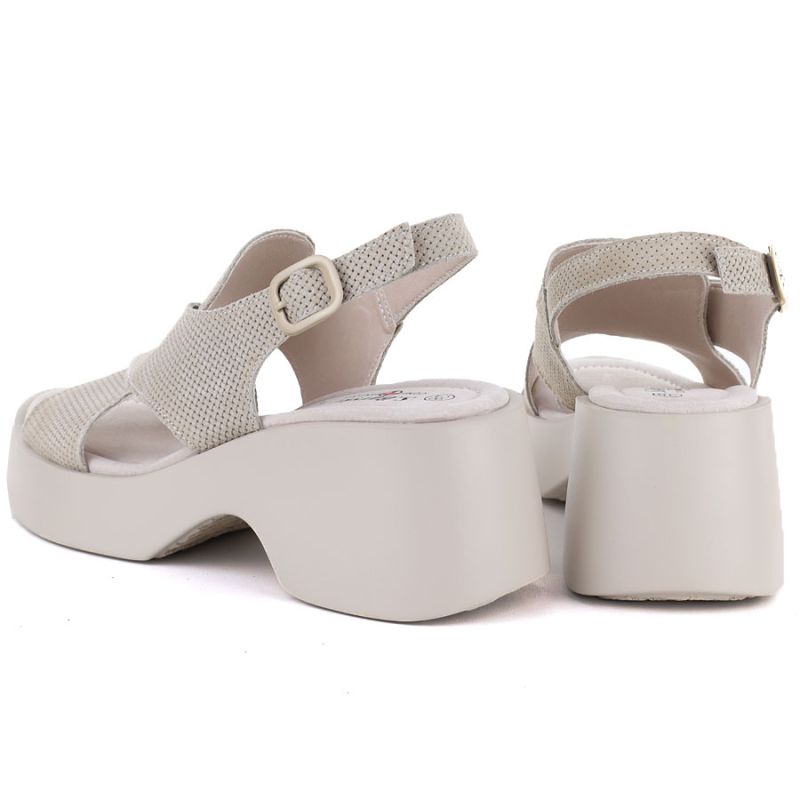 Women's beige leather platform sandals S.Barski 7005 S.Barski