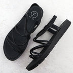 Women's Roman sandals with zircons, black Filippo DS6884 Footwear Your Sports Performance