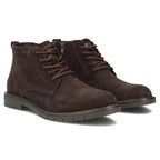 Men's leather ankle boots, unlined, suede, dark brown, Filippo MBT8318