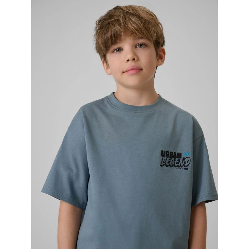 Boy's cotton T-shirt 4F 4FJRSS26TTSHM4175-46S