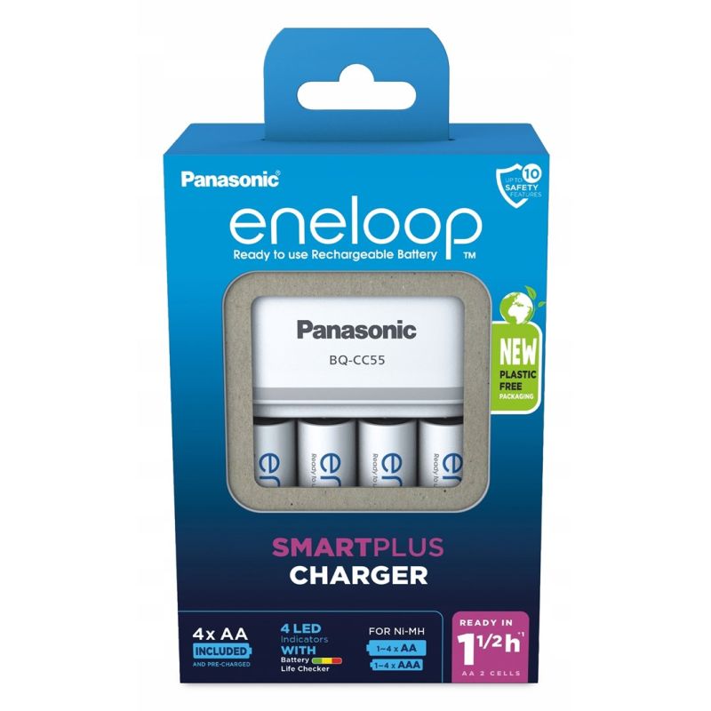 PANASONIC SMARTPLUS CHARGER + 4x AA ENELOOP 2000 mAh Baterie, akumulatorki i ładowarki/Ładowarki akumulatorowe (bez akumulatorków) Your Sports Performance