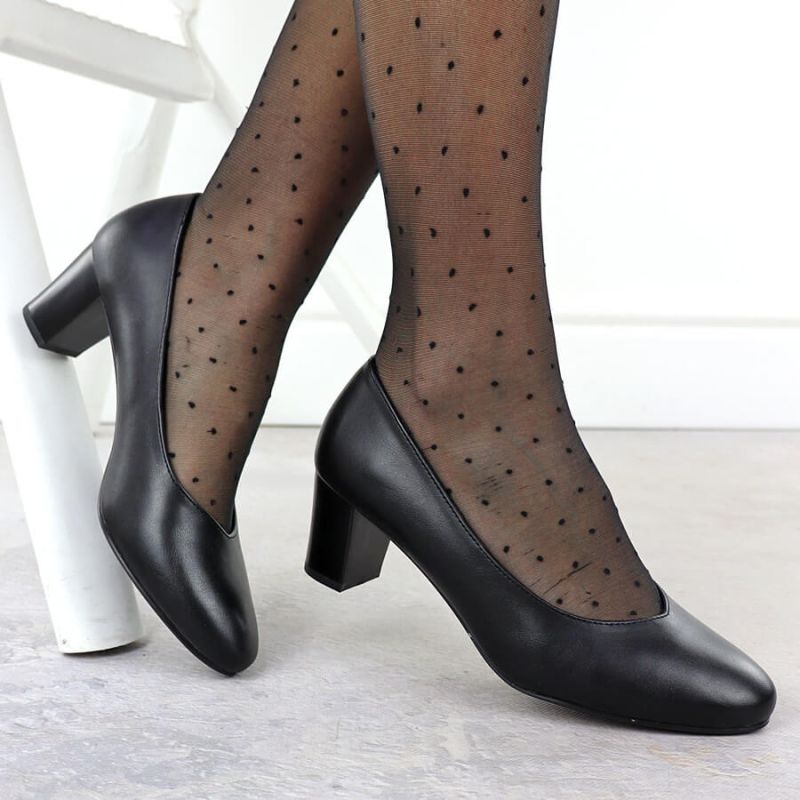 Women's black low-heel pumps Sergio Leone PB177 Footwear Your Sports Performance