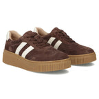 Women's brown leather and suede platform shoes Filippo DP6776