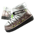 D.Franklin women's snow boots winter fashionable insulated ankle boots silver D.Franklin