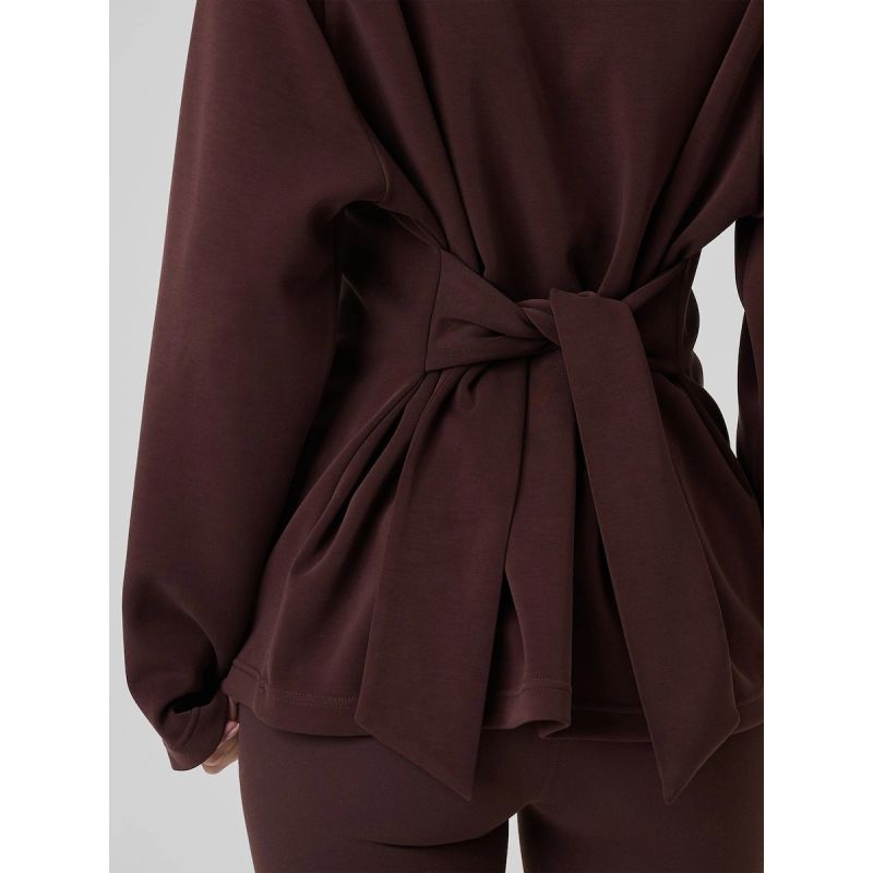 Women's regular sweatshirt with ties and modal 4F 4FRSS26TSWSF2784-80S