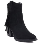 Women's insulated cowboy boots with fringes, black M.Daszyński MR2520-1