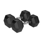 HEX 2x15 kg rubber-coated cast iron dumbbells REBEL ACTIVE To be categorized Your Sports Performance