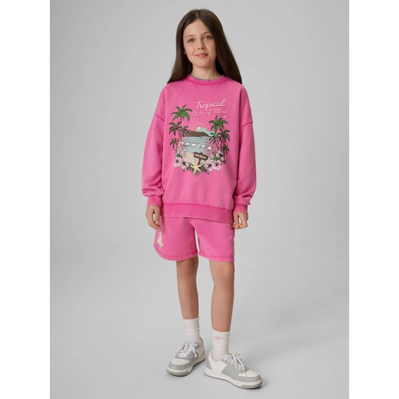 Girls' loose sweatshirt without hood 4F 4FJRSS26TSWSF2970-54S