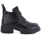 Women's leather ankle boots on a black platform M.Daszyński SFY2502-11ac