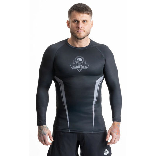 Gray long sleeve rashguard with DBX Bushido logo ODZIEŻ - Koszulki treningowe Your Sports Performance