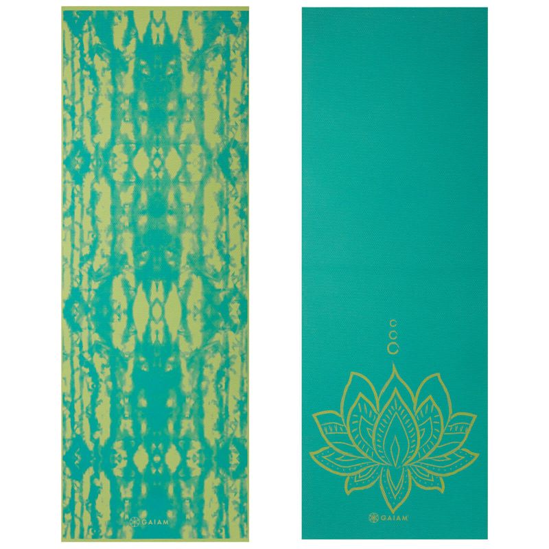 Double-sided Yoga Mat GAIAM Turquoise Lotus 6 MM 62344 Accessories/Training equipment Your Sports Performance