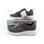 Skechers Bounder children's sports shoes with Velcro, lightweight, fashionable gray Skechers