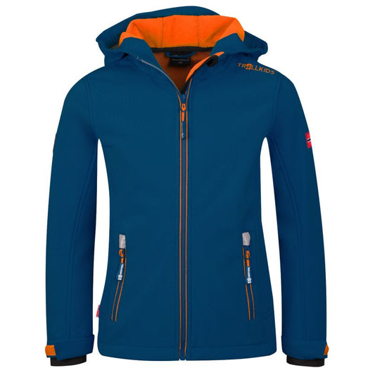 Trollkids Kids Trollfjord Jacket with hood, blue (161-142) In preparation Your Sports Performance