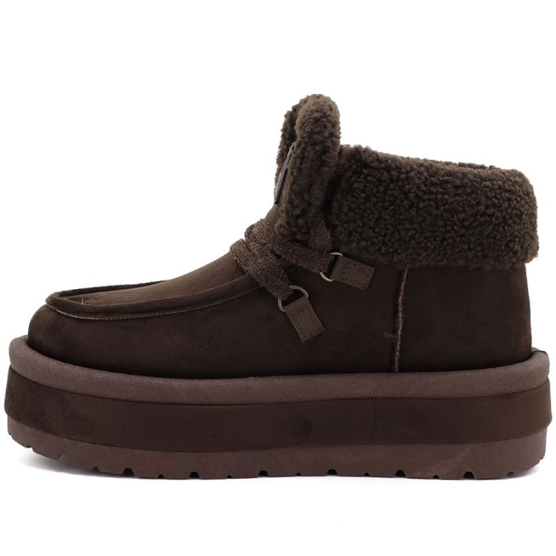 Waterproof women's snow boots with platform, brown Big Star UU274214