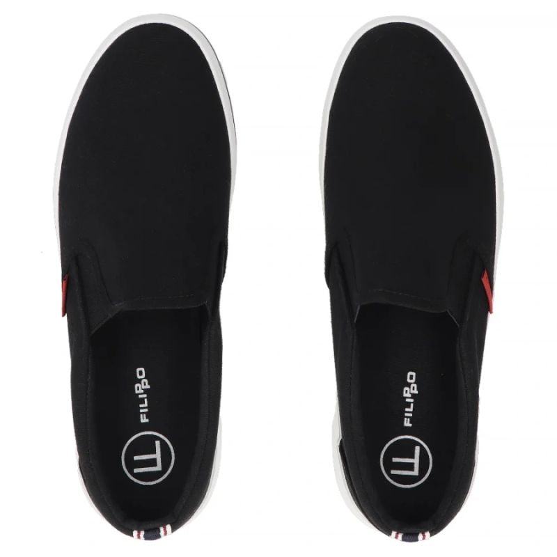 Men's slip-on sneakers, black, Filippo MTN7792 Filippo