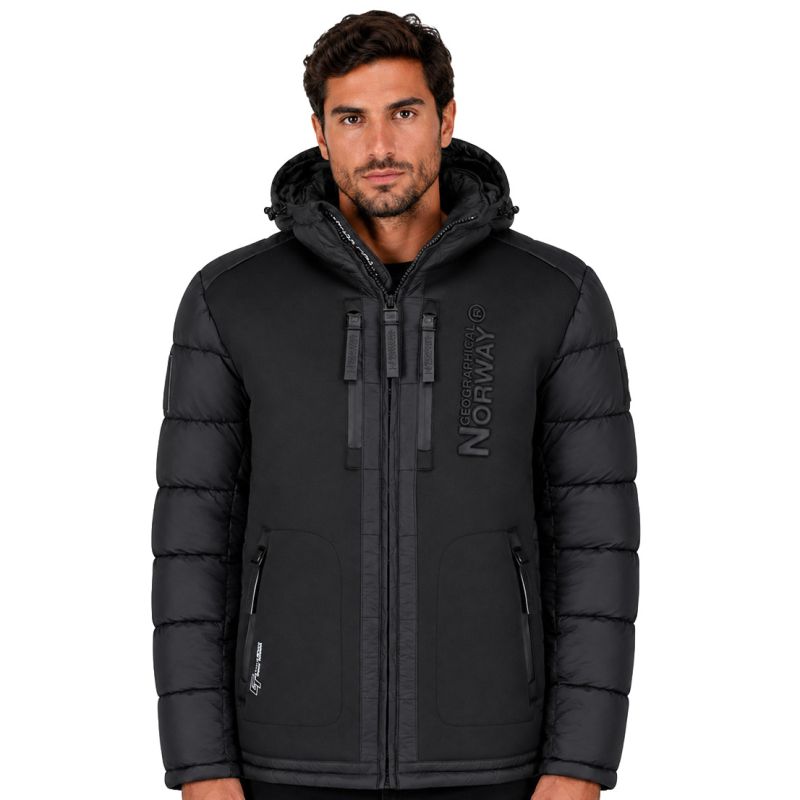 Men’s jacket Geographical Norway BEACHWOOD NO CONSTRAST BLACK-BLACK DB MEN 068 (WZ7433H/GN-BLACK / BLACK)