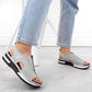 Rieker W RKR686 metallic comfortable slip-on sandals Rieker