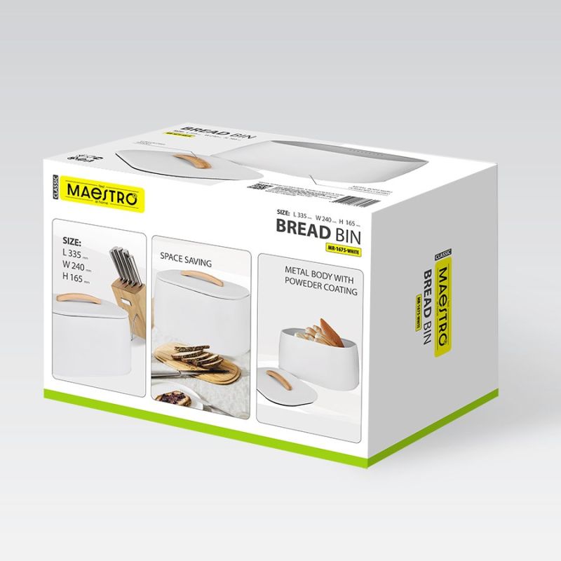 Bread box MR-1675-WHITE MAESTRO AGD - Produkty/Pojemniki na żywność (z metalu) Your Sports Performance