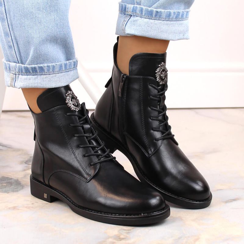 Lace-up and zipper ankle boots Potocki W WOL171B black Footwear/Outdoor/Potocki Your Sports Performance