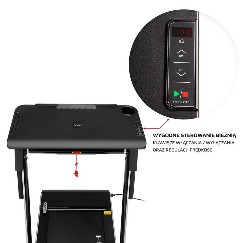HMS LOOP12 MULTI Electric Treadmill with Desk 1-12 km/h, Gray In preparation Your Sports Performance