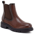 Women's brown leather ankle boots, Sergio Leone BT-01-S