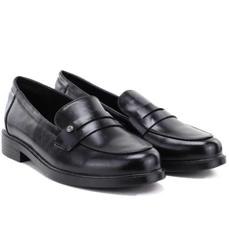 Women's loafers, black lords shoes, Potocki SZ12832