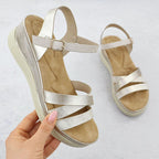 Women's gold wedge sandals Vinceza 15358 Footwear Your Sports Performance