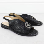 Women's black leather sandals S.Barski KV51-094 Footwear Your Sports Performance