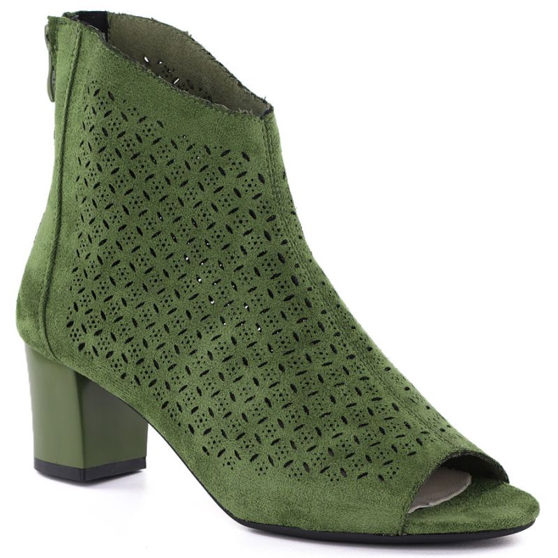 Women's open-toe green ankle boots M.Daszyński MR1954-23 To be categorized Your Sports Performance