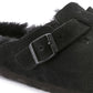 Birkenstock Boston Shearling Black Women's Wool Insulated Clogs in Suede Leather Narrow (0259883) In preparation Your Sports Performance