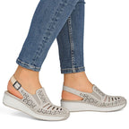 Women's beige leather wedge sandals Rieker 48763-60 To be categorized Your Sports Performance