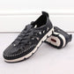 Leather openwork shoes Rieker W RKR652, navy blue