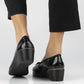 Leather wedge pumps black Filippo DP7661/26 BK Filippo