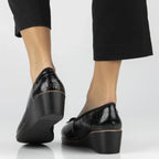 Leather wedge pumps black Filippo DP7661/26 BK Filippo