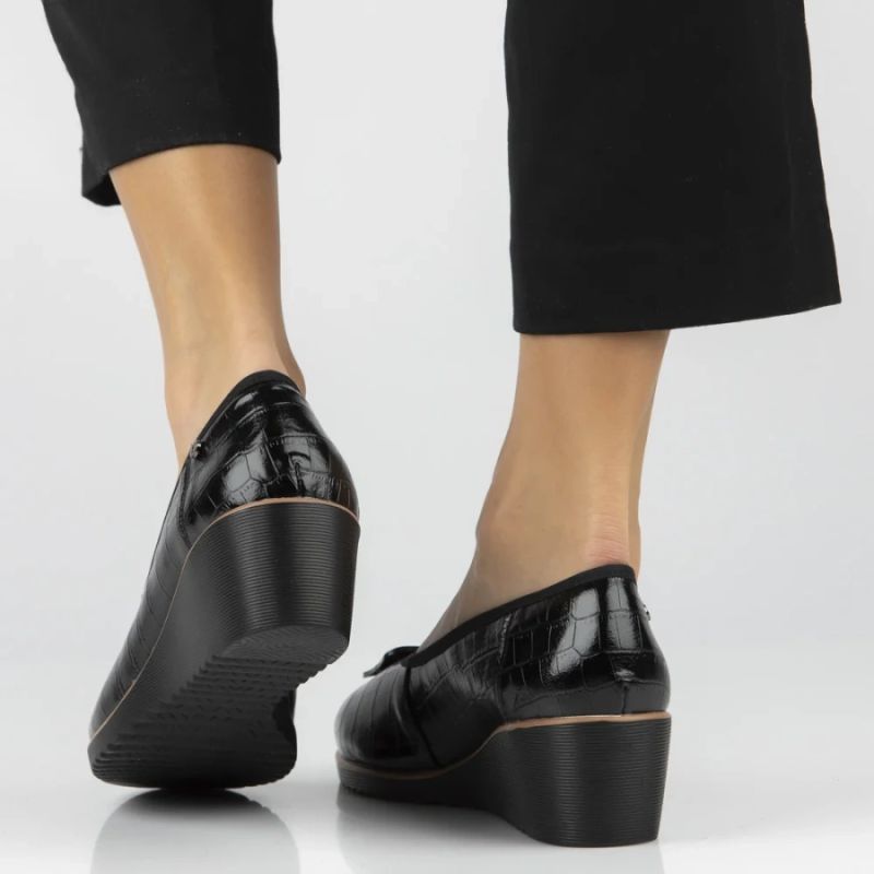 Leather wedge pumps black Filippo DP7661/26 BK Filippo