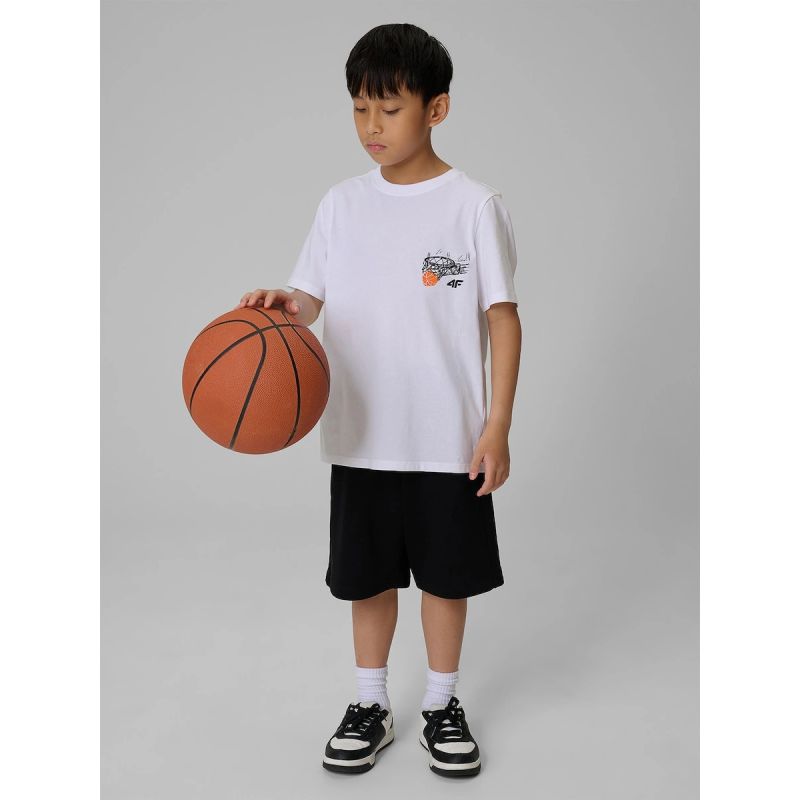 Boys' regular-fit printed T-shirt 4F 4FJRAW26TTSHM4343-10S