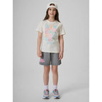 Girls' regular printed T-shirt 4F 4FJRAW26TTSHF4325-11S