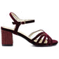 Women's Burgundy Block Heel Sandals D&A by S.Barski SR61-0102 D&A