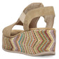 Women's beige wedge sandals Rieker 69472-60 Rieker