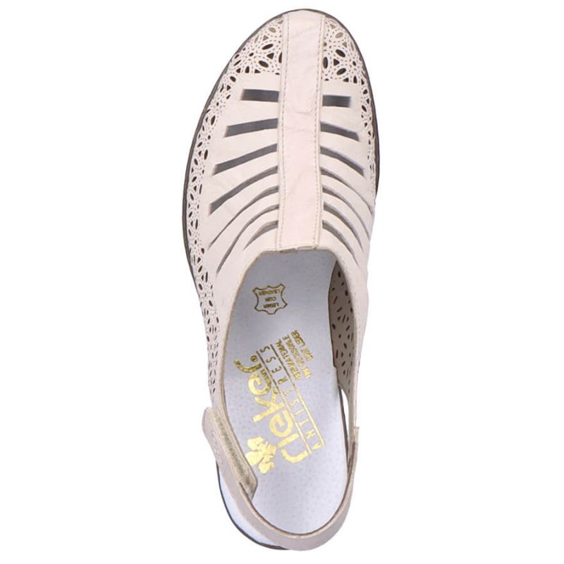 Rieker W RKR49B leather high-heeled sandals, beige Footwear/Lifestyle/Rieker Your Sports Performance