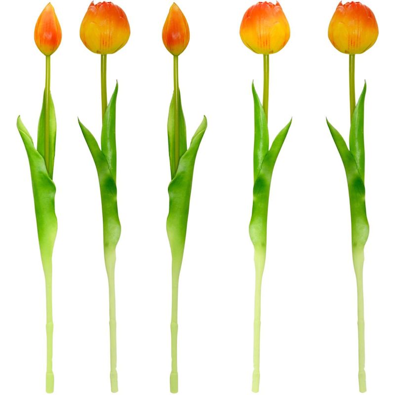 BOUQUET OF 5 ORANGE PEONY TULIPS 39 CM LIFE-LIKE SPRING DECORATION Home and Garden/Equipment Your Sports Performance