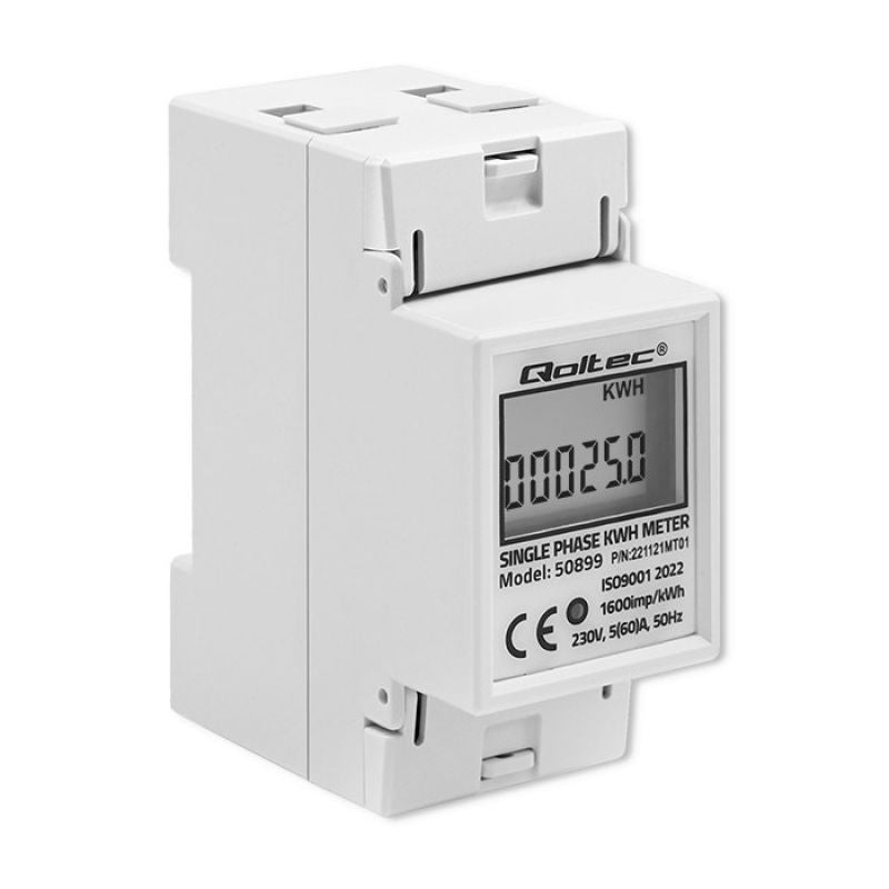 QOLTEC SINGLE-PHASE ENERGY CONSUMPTION METER FOR DIN RAIL | 230V | LCD | 2P Aparaty elektryczne/Liczniki energii Your Sports Performance