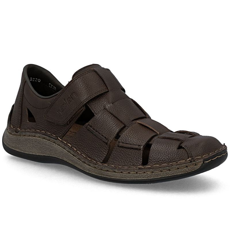 Men's leather openwork brown shoes Rieker 05281-25 To be categorized Your Sports Performance