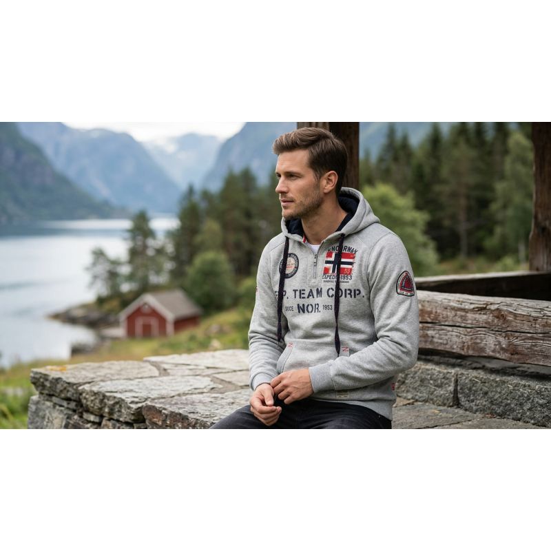 Geographical Norway GOPTAINE MEN 100 EO BS2 Men’s Sweatshirt (WT1885H/GN-LIGHT GREY)