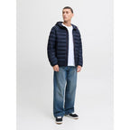 Jack&Jones men's down jacket JJEBRADLEY LIGHT PUFFER HOOD NOOS 12280970 SKY CAPTAIN In preparation Your Sports Performance