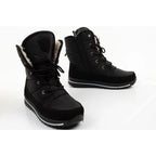 Progress Women’s Winter Boots, Black Insulated Snow Boots with Sheepskin Lining