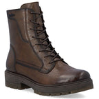 Brown women's leather worker boots Rieker 75800-25