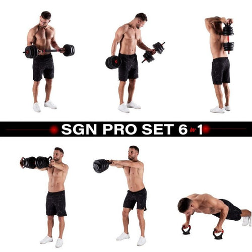 HMS SGN130 6-in-1 weight set (barbell, dumbbells and kettlebell) 30kg In preparation Your Sports Performance