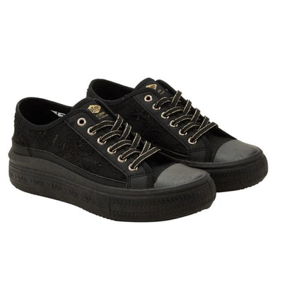 Lee Cooper women's sports shoes sneakers black platform lace Lee Cooper